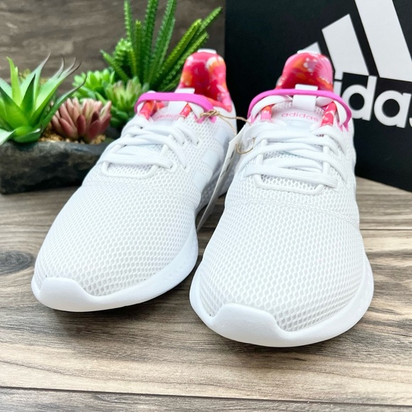 NIB Adidas Puremotion Running Inspired Athletic Sneaker White Pink Red Womens 8 - Picture 4 of 12